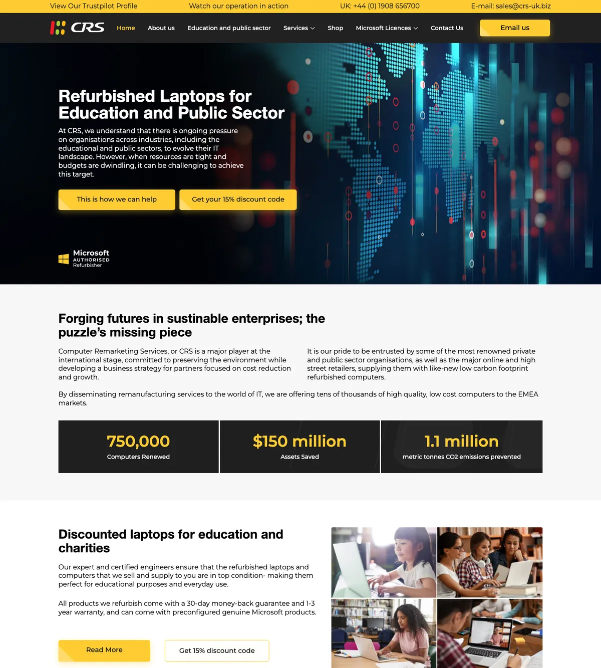 Дизайн Computer Remarketing Services — десктоп
