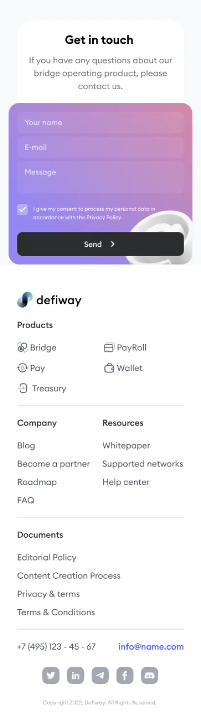 Дизайн Defiway — мобільна версія