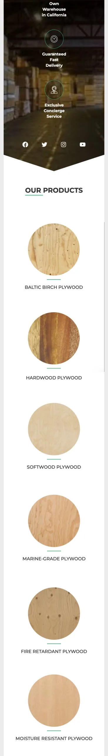 Дизайн Plywood Logistics — мобільна версія